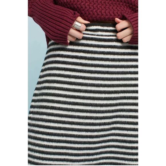 Anthropologie Maeve striped knit fuzzy skirt size 12 - Picture 13 of 13